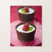 Witte chocolademousse dessert legpuzzel (Verticaal)