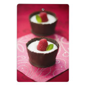 Witte chocolademousse dessert mini klembord (Achterkant)