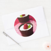 Witte chocolademousse dessert ronde sticker (Envelop)