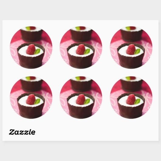 Witte chocolademousse dessert ronde sticker (Vel)