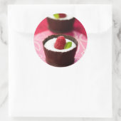 Witte chocolademousse dessert ronde sticker (Tas)
