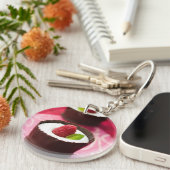 Witte chocolademousse dessert sleutelhanger (Voorkant Rechts)