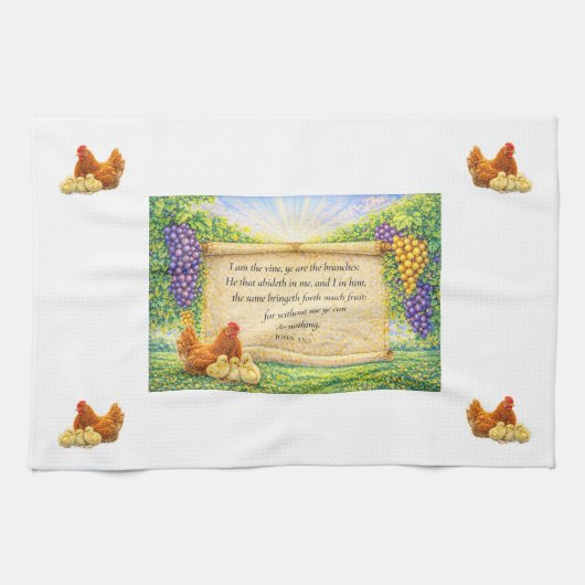 Witte christelijke keukendoek theedoek (Horizontaal)