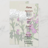 Witte Chrysant en Paarse Leeuwenbek Menu (Voorkant / Achterkant)