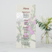Witte Chrysant en Paarse Leeuwenbek Menu (Staand voorkant)