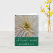 Witte chrysant Wenskaart voor mama Kaart (Gele Bloem)