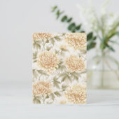 Witte Chrysanten Chiyogami Briefkaart (Staand voorkant)