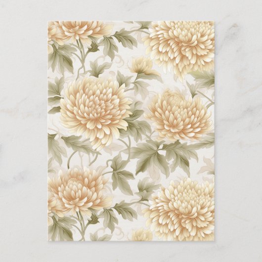 Witte Chrysanten Chiyogami Briefkaart (Voorkant)