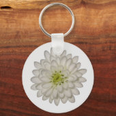 Witte Chrysanthemum Sleutelhanger (Voorkant)