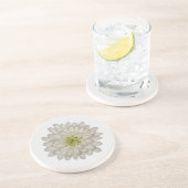 Witte Chrysanthemum Zandsteen Onderzetter (Zijkant)