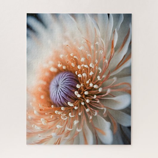 Witte Chysanthemum stijl bloem Legpuzzel (Verticaal)