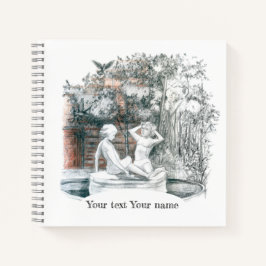 Witte cijfers van de meisjes van de fontein notitieboek