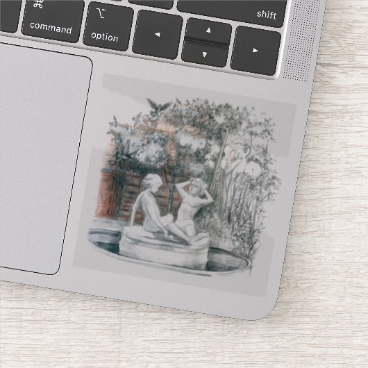 Witte cijfers van de meisjes van de fontein sticker (Detail)