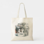 Witte cijfers van de meisjes van de fontein tote bag (Achterkant)