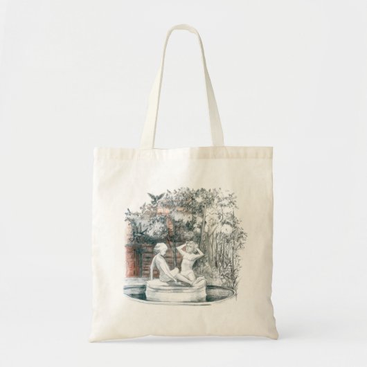 Witte cijfers van de meisjes van de fontein tote bag (Voorkant)
