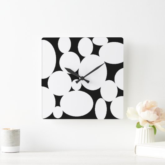 WITTE CIRCLS VIERKANTE KLOK (Huis)