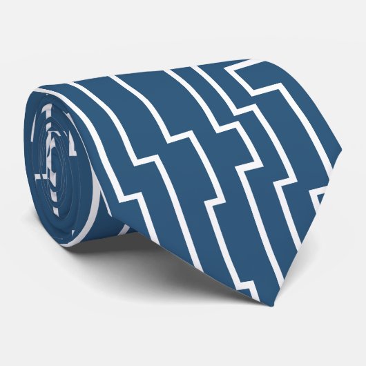 Witte circuitlijnen stropdas (Opgerold)
