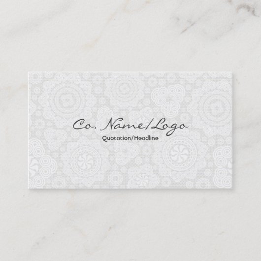 Witte cirkel en sterren Elegant patroon Visitekaartje (Voorkant)