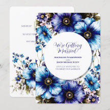 Witte Cirkel Lijst Blauw Paarse Bloemen Achtergron