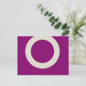witte cirkel met paarse achtergrond briefkaart (Staand voorkant)