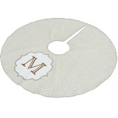 Witte Cirkel Polka Dot Monogram Initialen boomrok Kerstboom Rok (Gekanteld)