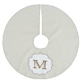 Witte Cirkel Polka Dot Monogram Initialen boomrok Kerstboom Rok (Voorkant)