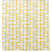 Witte cirkels Bauhaus geel patroon Douchegordijn (Voorkant)