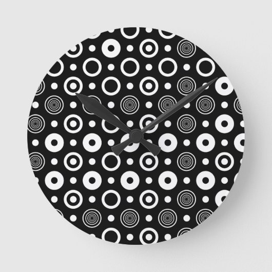 Witte cirkels en stippen ronde klok (Voorkant)