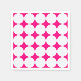 Witte cirkels in fel roze servetten