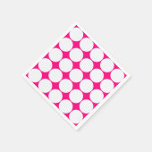 Witte cirkels in fel roze servetten (Hoek)