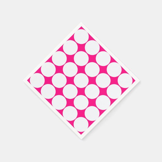 Witte cirkels in fel roze servetten (Hoek)