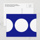 Witte cirkels op blauw Briefkaart (Voorkant / Achterkant)