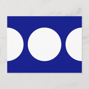 Witte cirkels op blauw Briefkaart