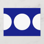 Witte cirkels op blauw Briefkaart (Voorkant)