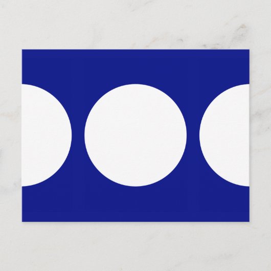 Witte cirkels op blauw Briefkaart (Voorkant)