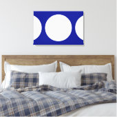 Witte cirkels op blauw canvas afdruk (Insitu (Slaapkamer))