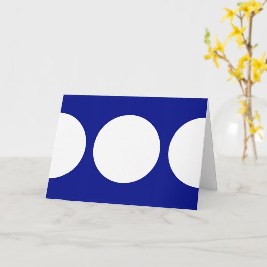 Witte cirkels op blauw kaart (Gele Bloem)