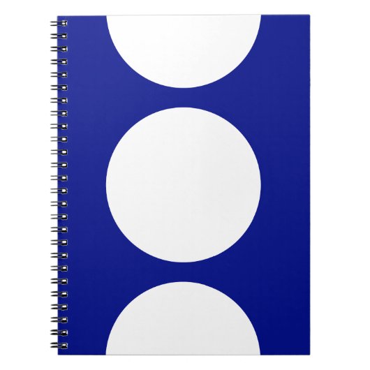 Witte cirkels op blauw Notitieboek (Voorkant)