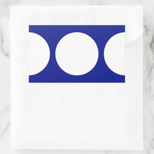 Witte cirkels op blauw rechthoekige sticker (Tas)