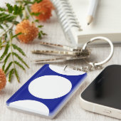 Witte cirkels op blauw sleutelhanger (Voorkant Rechts)