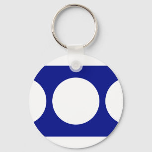 Witte cirkels op blauw sleutelhanger