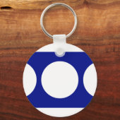 Witte cirkels op blauw sleutelhanger (Voorkant)
