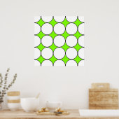 witte cirkels op de groene fluorescentieachtergron poster (Keuken)