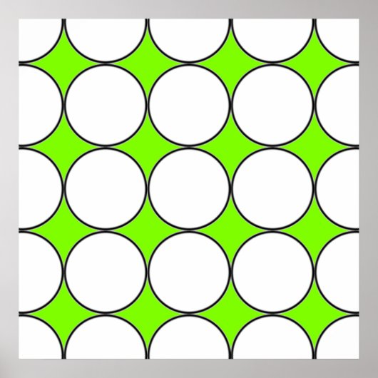 witte cirkels op de groene fluorescentieachtergron poster (Voorkant)