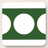 Witte cirkels op groen bier onderzetter (Voorkant)