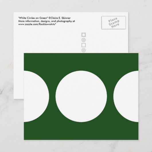 Witte cirkels op groen Briefkaart (Voorkant / Achterkant)