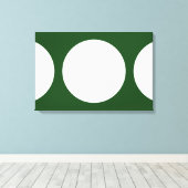 Witte cirkels op groen canvas afdruk (Insitu (Houten vloer))