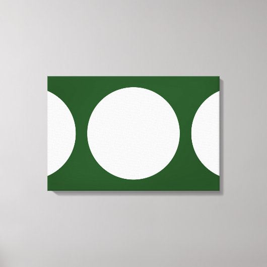 Witte cirkels op groen canvas afdruk (Voorkant)