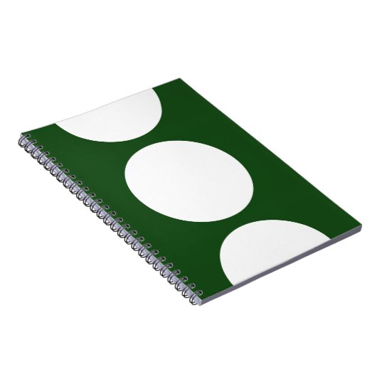 Witte cirkels op groen notitieboek (Rechterzijde)
