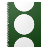 Witte cirkels op groen notitieboek (Voorkant)